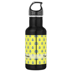 Bouteille D'eau En Acier Inoxydable Motif d'ancre jaune