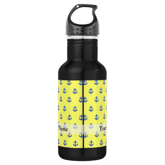 Bouteille D'eau En Acier Inoxydable Motif d'ancre jaune (Devant)