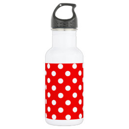 Bouteille D'eau En Acier Inoxydable Motif de point rouge et blanc de polka