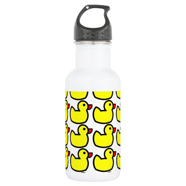 Bouteille D'eau En Acier Inoxydable Motif mignon en caoutchouc jaune lumineux mignon (Devant)