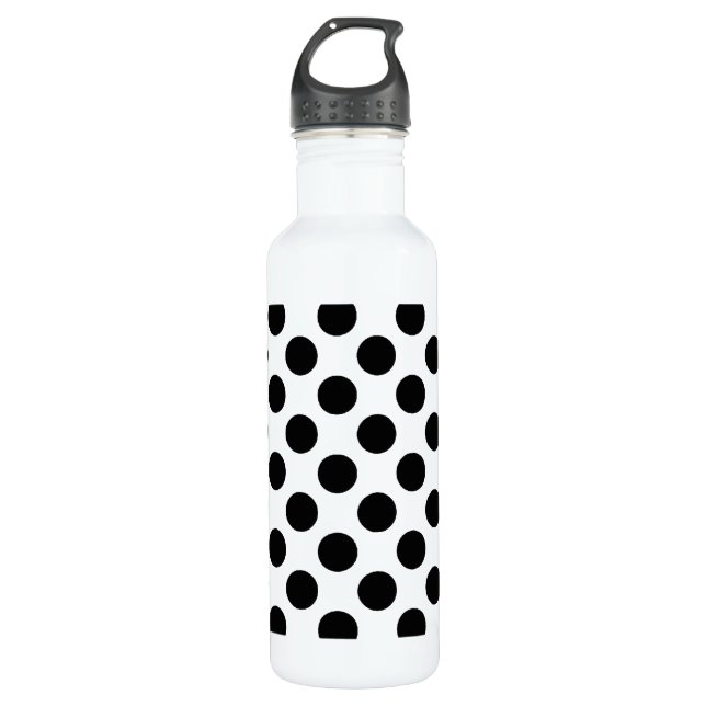 Bouteille D'eau En Acier Inoxydable Motif rétro Pois noir (Devant)