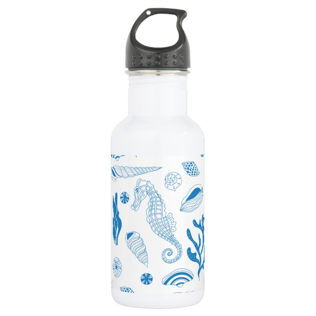 Bouteille D'eau En Acier Inoxydable Motif sans joint avec coquillages (Devant)