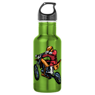 Bouteille D'eau En Acier Inoxydable Motocross vert au néon