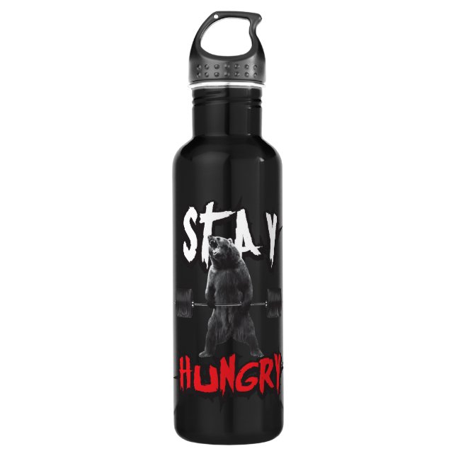 Bouteille D'eau En Acier Inoxydable Mots Motivationnels - Restez faim (Devant)
