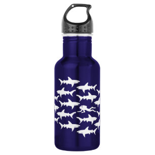 Bouteille D'eau En Acier Inoxydable Natation de plongeur autonome avec des requins