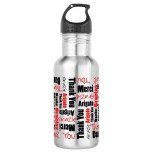 Bouteille D'eau En Acier Inoxydable Nuage de Merci noir rouge