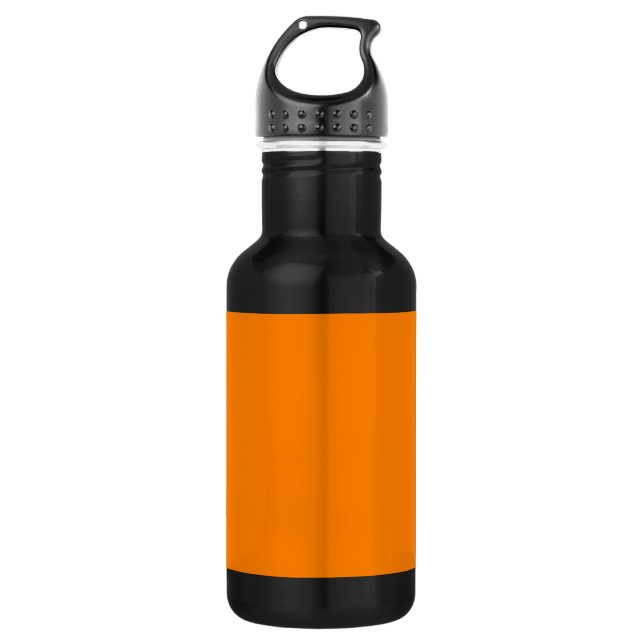 Bouteille d'eau en acier inoxydable orange et noir (Devant)