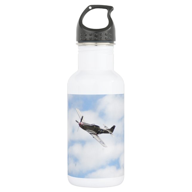 Bouteille D'eau En Acier Inoxydable P51 Mustang En Vol (Devant)