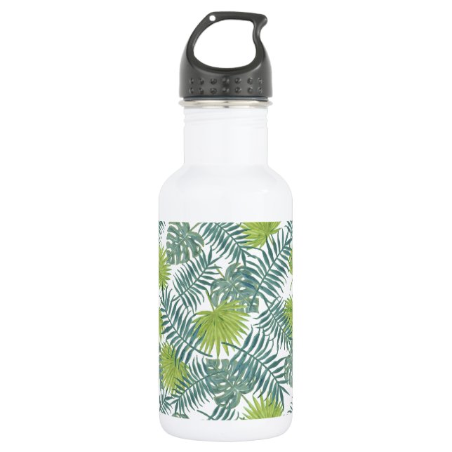 Bouteille D'eau En Acier Inoxydable Palm Tree Fronds Peinture hawaïenne (Devant)