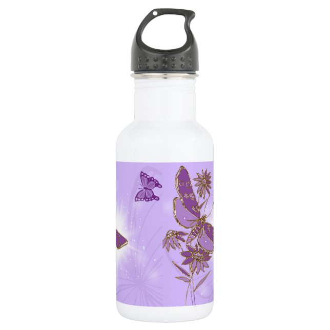 Bouteille D'eau En Acier Inoxydable Papillon pourpre (Devant)