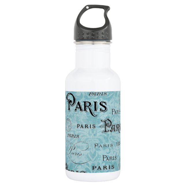 Bouteille D'eau En Acier Inoxydable Paris | Damas bleues (Devant)