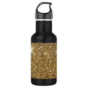 Bouteille D'eau En Acier Inoxydable Parties scintillant Or de luxe - Image imprimée