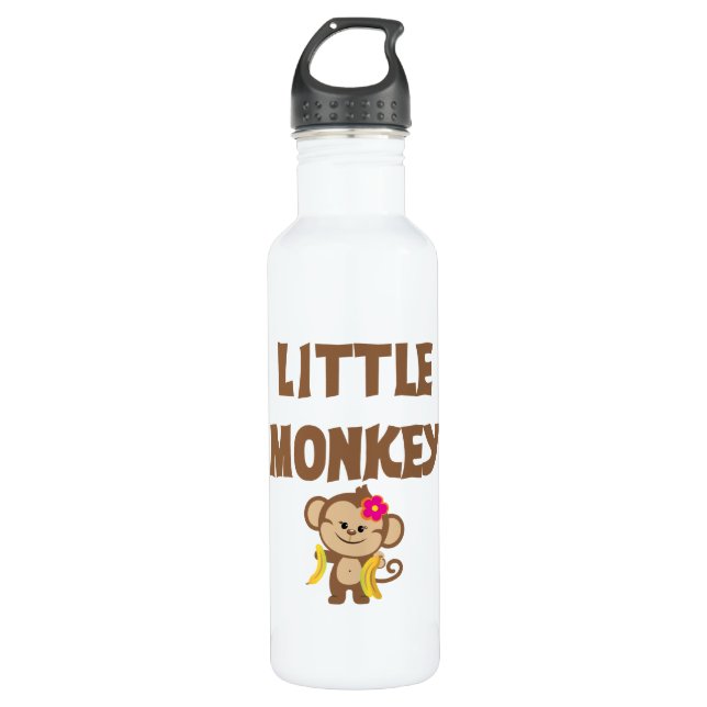 Bouteille D'eau En Acier Inoxydable Petit singe (fille) (Devant)