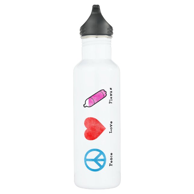 Bouteille D'eau En Acier Inoxydable Plexus d'amour de paix (Droite)
