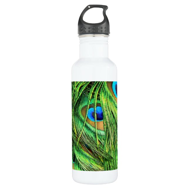 Bouteille D'eau En Acier Inoxydable Plumes de paon (Devant)