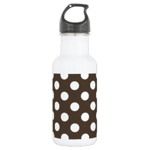 Bouteille D'eau En Acier Inoxydable Pois blancs sur brun