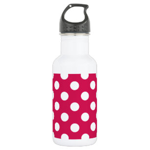 Bouteille D'eau En Acier Inoxydable Pois blancs sur cerise