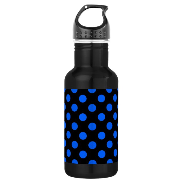 Bouteille D'eau En Acier Inoxydable Pois bleu et noir (Devant)