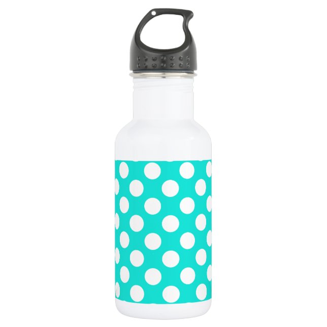 Bouteille D'eau En Acier Inoxydable Pois couleur Aqua (Devant)