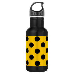 Bouteille D'eau En Acier Inoxydable Pois noirs sur jaune