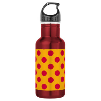 Bouteille D'eau En Acier Inoxydable Pois rouges sur jaune