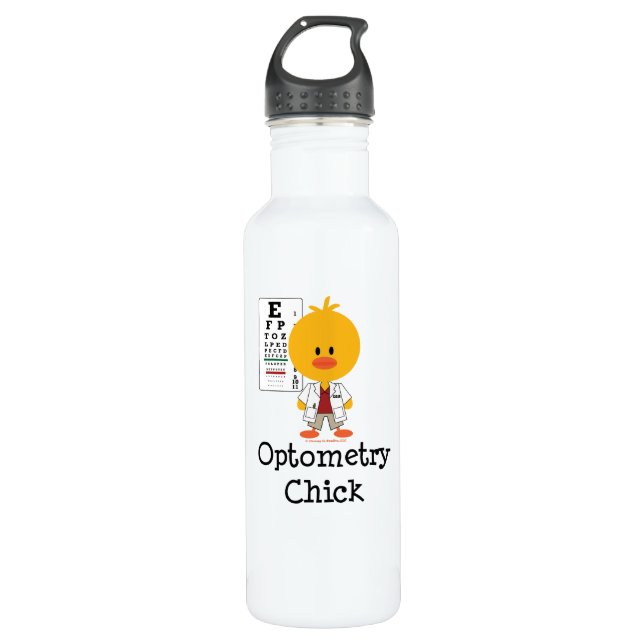 Bouteille D'eau En Acier Inoxydable Poussin de poussin d'optométrie d'optométriste (Devant)
