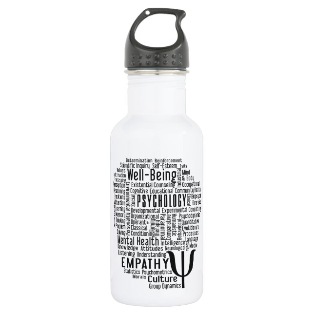 Bouteille D'eau En Acier Inoxydable PSYCHOLOGIE Word Cloud (Devant)