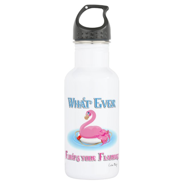 Bouteille D'eau En Acier Inoxydable Quoi qu'il flotte votre Flamant rose 2 (Devant)