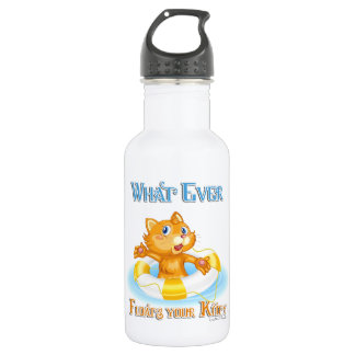 Bouteille D'eau En Acier Inoxydable Quoi qu'il flotte votre Kitty