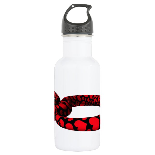 Bouteille D'eau En Acier Inoxydable Red Snake with Hearts (Devant)