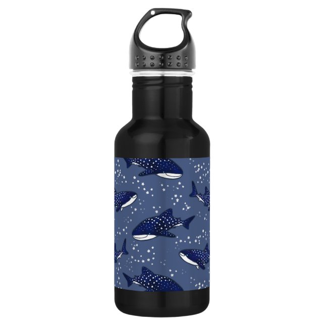 Bouteille D'eau En Acier Inoxydable Requin de baleine étoilée (noir) (Devant)