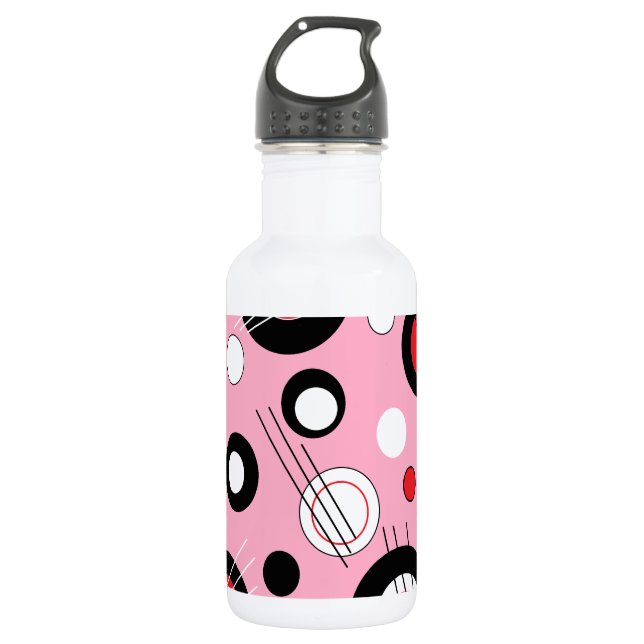Bouteille D'eau En Acier Inoxydable Rose de polka (Devant)