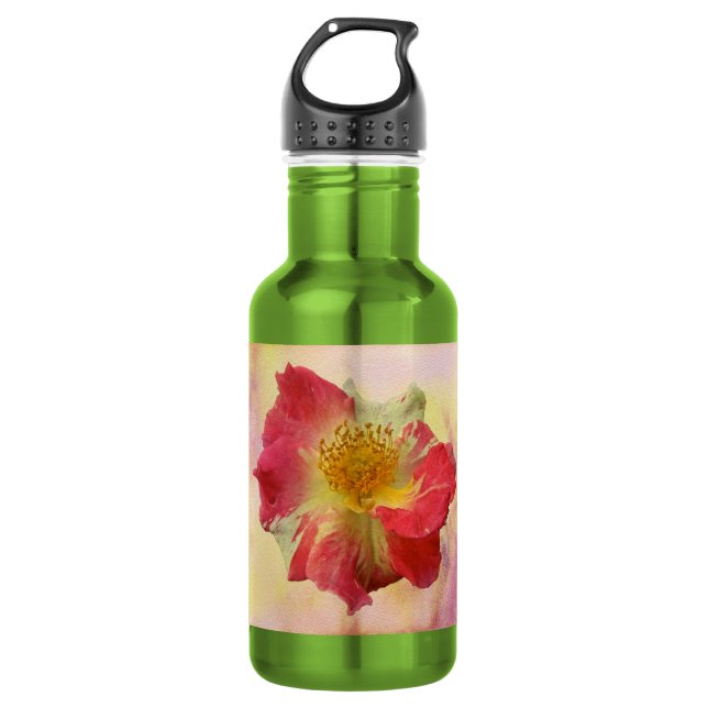 Bouteille D'eau En Acier Inoxydable Rose rouge et blanche (Devant)