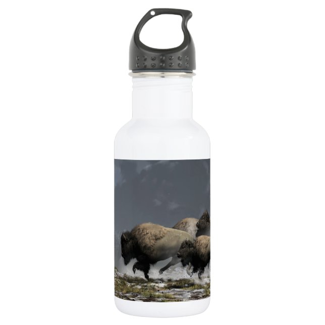 Bouteille D'eau En Acier Inoxydable Ruée de bison (Devant)