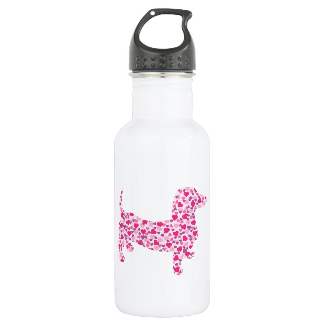Bouteille D'eau En Acier Inoxydable Saint Valentin Dachshund (Devant)