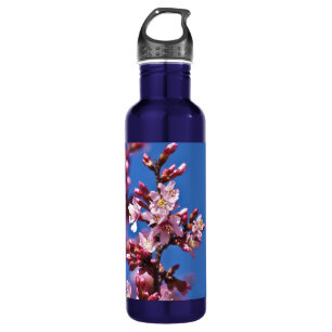 Bouteille D'eau En Acier Inoxydable Sakura Cerry Blossoms Touché Bleu