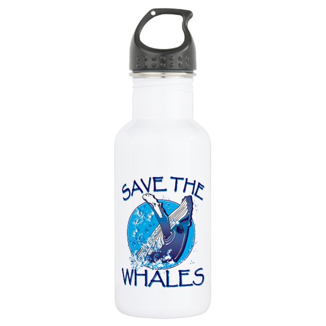 Bouteille D'eau En Acier Inoxydable Sauvez les baleines (Devant)