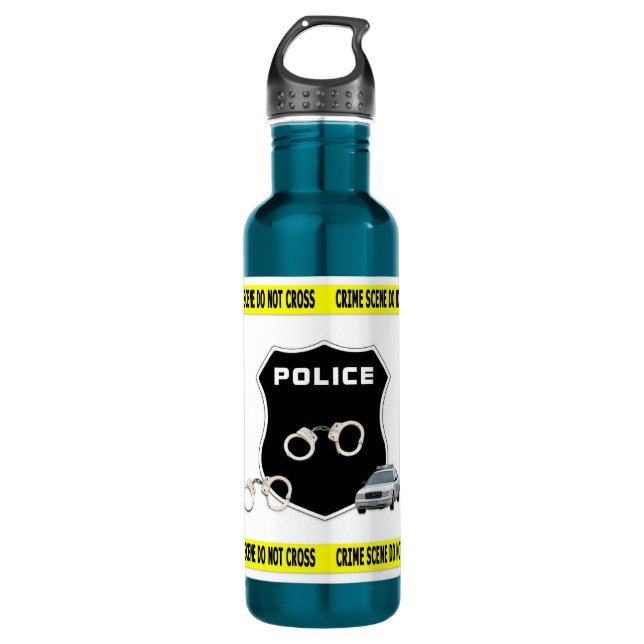 Bouteille D'eau En Acier Inoxydable Scène du crime de police (Devant)
