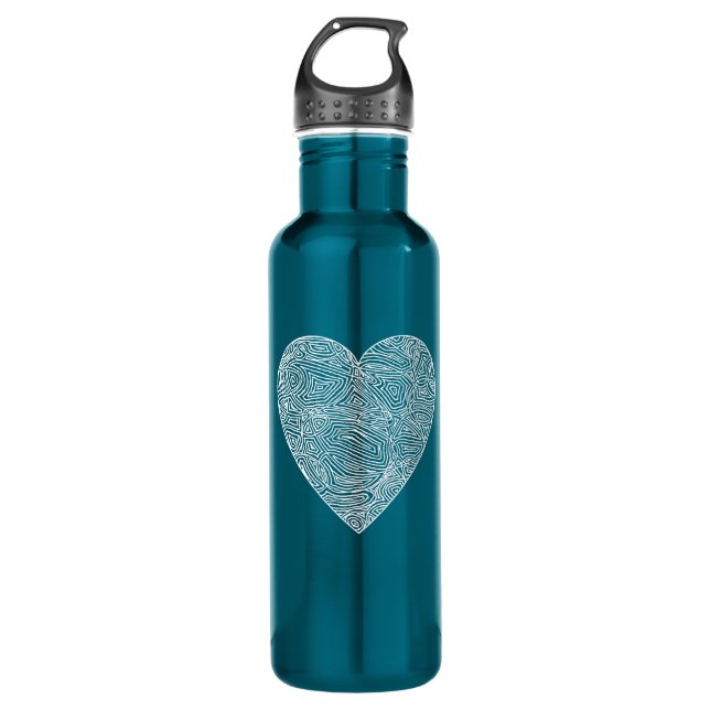 Bouteille D'eau En Acier Inoxydable Scribblprint Heart (Devant)
