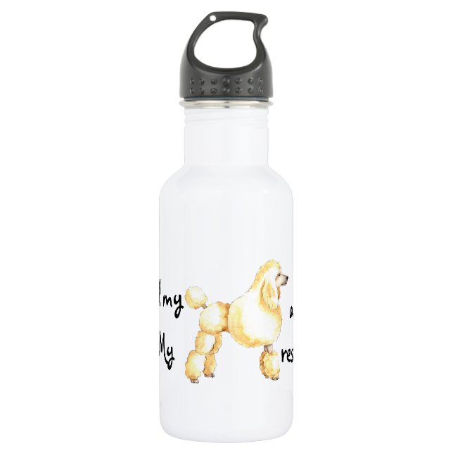 Bouteille D'eau En Acier Inoxydable Secourir le caniche (Devant)