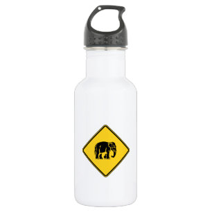 Bouteille D'eau En Acier Inoxydable Signal routier thaïlandais ⚠ éléphants de prudence
