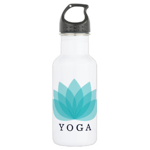 Bouteille D'eau En Acier Inoxydable Simple Yoga Blue Lotus