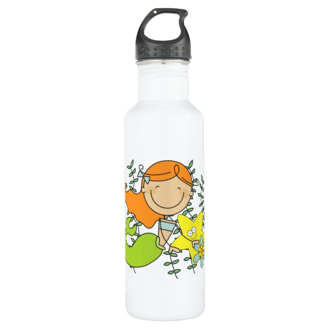 Bouteille D'eau En Acier Inoxydable Sirène rousse (Devant)