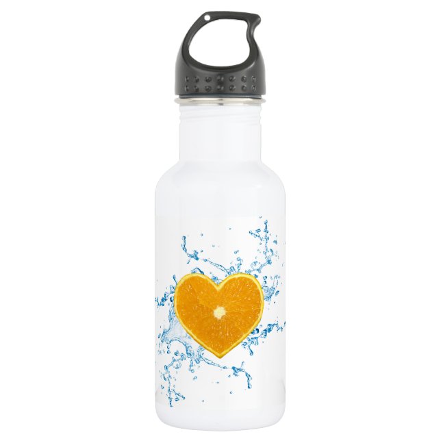 Bouteille D'eau En Acier Inoxydable Slice of Heart-Shaped Orange (Devant)