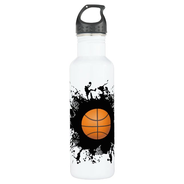 Bouteille D'eau En Acier Inoxydable Style urbain de basket-ball (Devant)