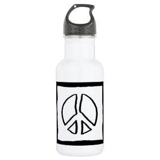 BOUTEILLE D'EAU EN ACIER INOXYDABLE SYMBOLE DE LA PAIX