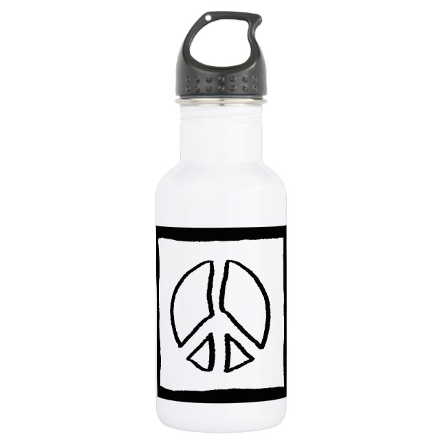 BOUTEILLE D'EAU EN ACIER INOXYDABLE SYMBOLE DE LA PAIX (Devant)