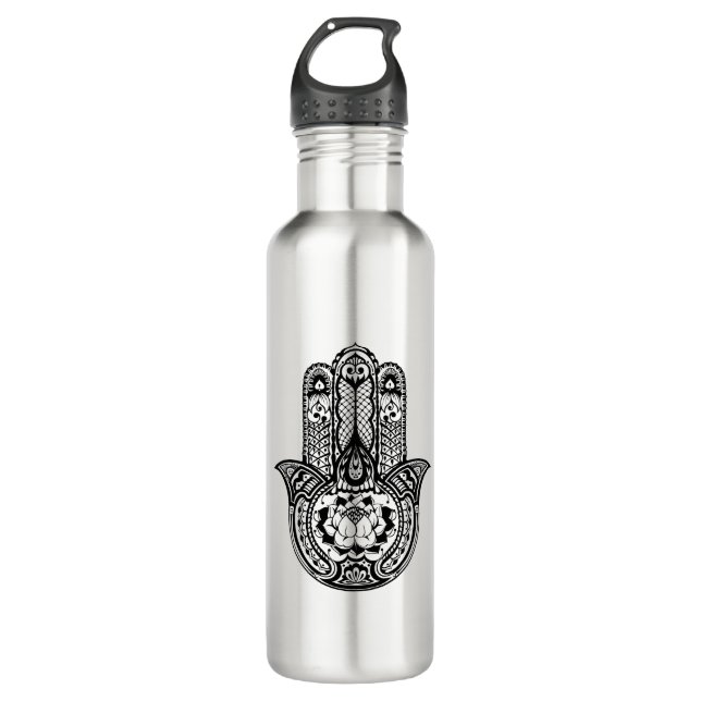Bouteille D'eau En Acier Inoxydable Symbole inspiré de Hamsa (Devant)