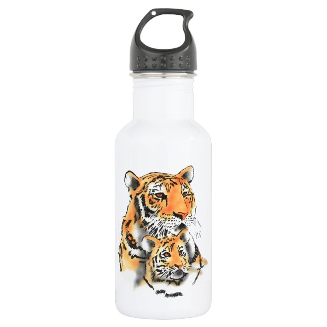 Bouteille D'eau En Acier Inoxydable Tigress and Cub (Devant)