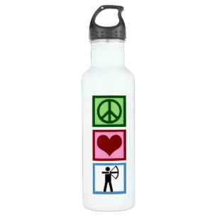 Bouteille D'eau En Acier Inoxydable Tir à l'arc Peace Love